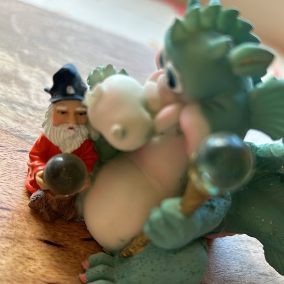 Whimsical Wizard and Dragon with A Staff & Crystal Ball Vintage - Picture 7 of 12